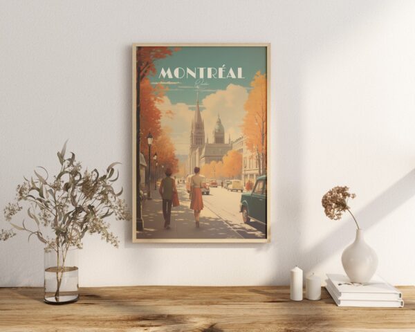 Print Montreal Old City Poster Old Montreal Cityscape Wall Decor Historic Charm Art Print Vieille ville Downtown Canada Vintage