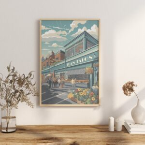 Print Market Jean Talon, Montreal Poster Vibrant Market Scene Wall Decor Local Culture Art Marché Print Jean Talon Canada vintage