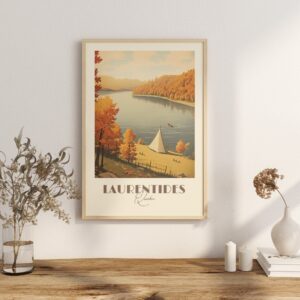 Print Laurentides Quebec Poster Scenic Nature Views Wall Decor Laurentian Mountains Art Hike Print Canada Walk Fall Tree vintage