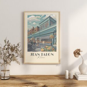 Print Market Jean Talon, Montreal Poster Vibrant Market Scene Wall Decor Local Culture Art Marché Print Jean Talon Canada vintage