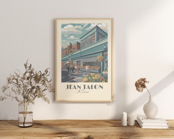 Print Market Jean Talon, Montreal Poster Vibrant Market Scene Wall Decor Local Culture Art Marché Print Jean Talon Canada vintage