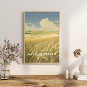 Print Saskatchewan plain Poster Meadow Landscape Views Wall Decor Living Skies Art Print Canada poster Vintage wall art Regina