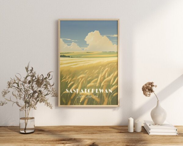 Print Saskatchewan plain Poster Meadow Landscape Views Wall Decor Living Skies Art Print Canada poster Vintage wall art Regina