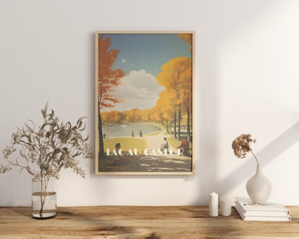 Print Lac au Castor, Montreal Poster Beaver Lake Scenic Views Wall Decor Urban Nature Mont Royal art lake castor Art Print Canada Fall