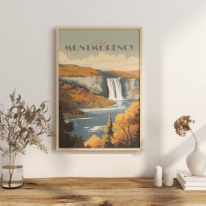 Print Montmorency Quebec Poster Majestic Waterfall Views Wall Decor Natural Wonders Art Hike Tourisme Print Canada Print Québec City Vintage