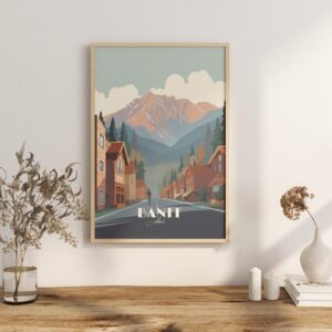 Print Banff Alberta Poster Canadian Rockies Scenic Views Wall Decor Mountain Adventure Art Print Canada Hike nature poster ski Bike Tourisme