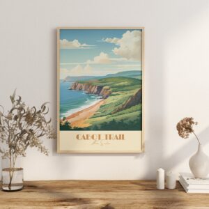 Print Cabot Trail Nova Scotia Poster The Scenic Route of Canada Nova Scotia Wall Decor Cabot Trail Art Print Hike Canada