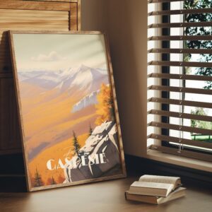 Print Parc de la Gaspésie Quebec Hike Mountain National Park Outside Camping Wood Moose Poster Print maple Leaf Fall Bic Canada