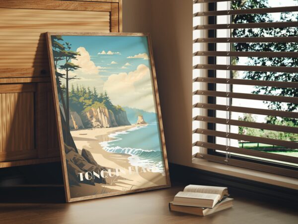 Print Tonquin Beach Vancouver Island Tofino Pacific Rim Surf Canada West Coast Beach Sea Poster Cliff Ukee Ucluelet