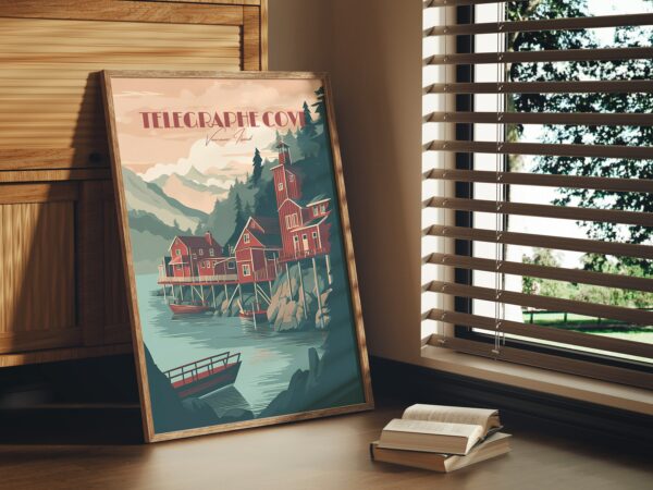 Print Telegraph Cove Vancouver Island BC Orcas West Canada Sea Wood Poster British Colombia