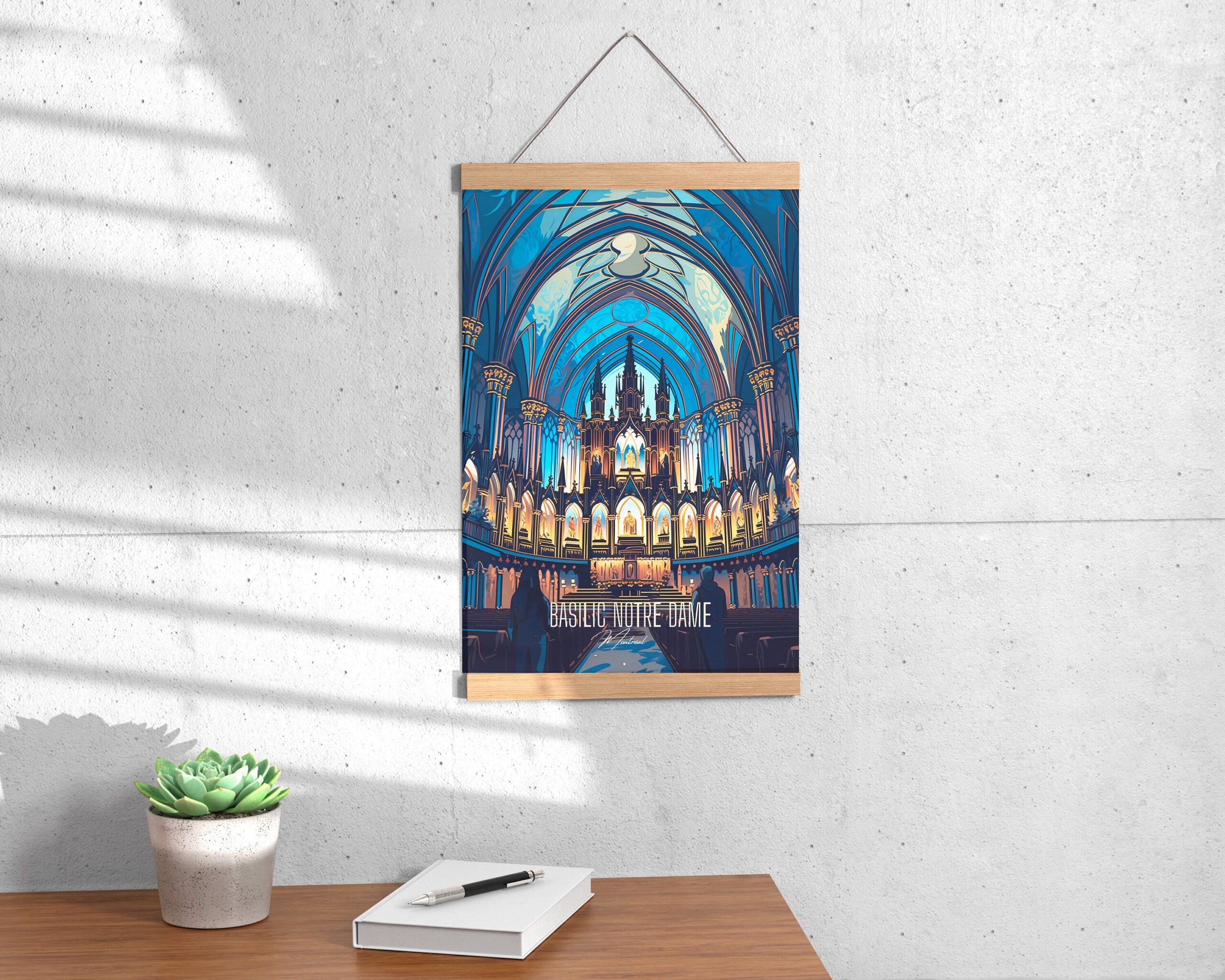 Print Basilic Notre Dame Montreal Quebec Light Show Candlelight AURA Concert Print Cathedral Church Poster Quebec Canada