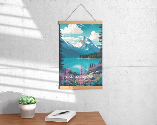 Print Garibaldi Lake Panorama Ridge Poster - British Columbia - Wall Decor Alpine Adventure Art Print Canada Hiking Camping Lake Trail