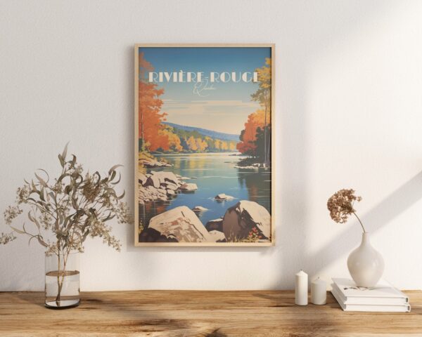 Print Rouge River Laurentides Quebec Summer Canoe Exploration Nature Poster Hiking Adventure Canadian Wilderness Wall Decor