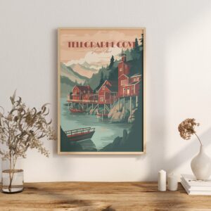 Print Telegraph Cove Vancouver Island BC Orcas West Canada Sea Wood Poster British Colombia