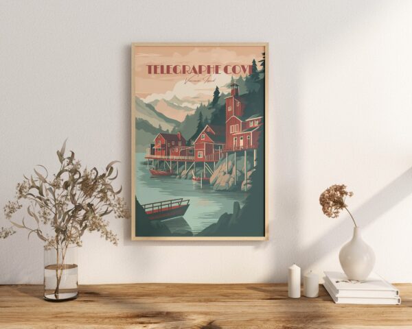 Print Telegraph Cove Vancouver Island BC Orcas West Canada Sea Wood Poster British Colombia