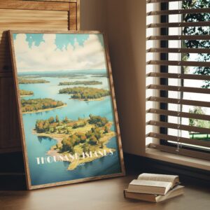 Print Thousand Islands Ontario Boat Toronto Island Canoe Print Winery Canada Poster Summer Boat