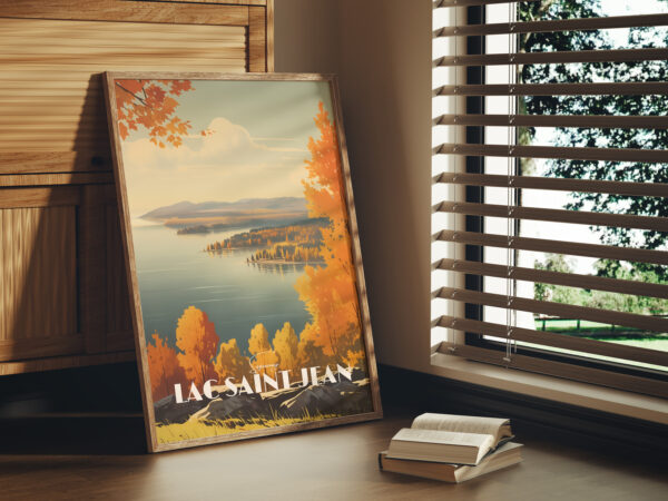 Print Lac Saint Jean Saguenay Quebec Anse St Jean Summer Beach St Gedeon Val Jalbert Alma Poster Print maple Leaf Fall Canada Lake