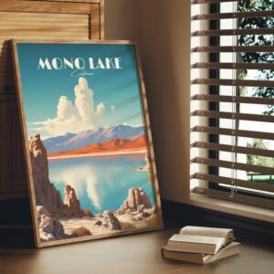 Print Mono Lake California USA Road 66 Print Road Trip Volcano Monolith Desert Crater Poster Bodie Digital Art Vintage