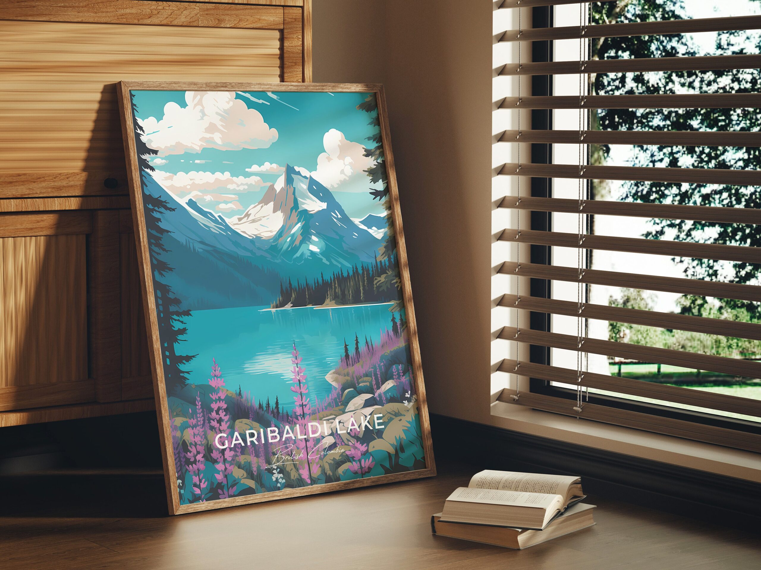 Print Garibaldi Lake Panorama Ridge Poster - British Columbia - Wall Decor Alpine Adventure Art Print Canada Hiking Camping Lake Trail