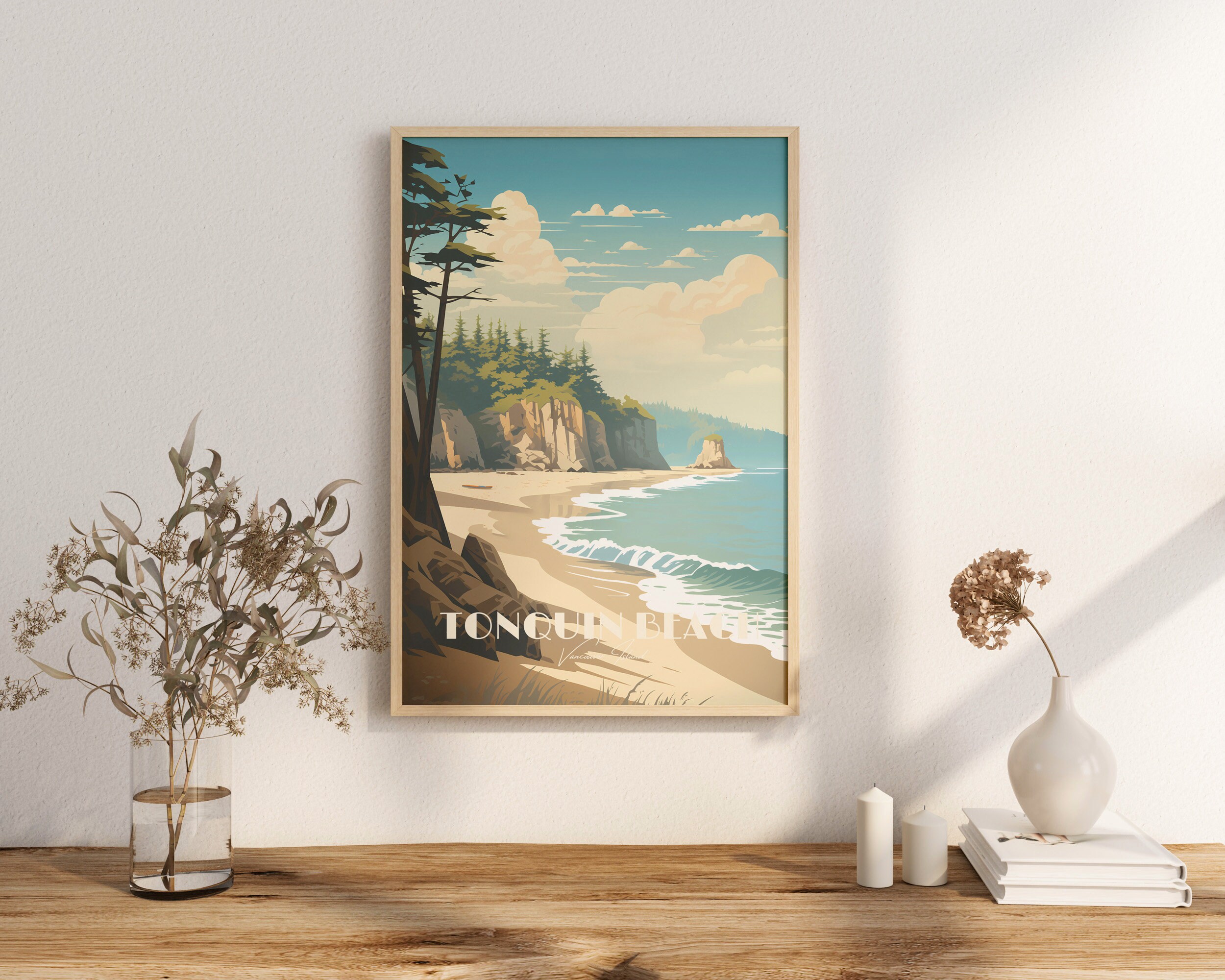 Print Tonquin Beach Vancouver Island Tofino Pacific Rim Surf Canada West Coast Beach Sea Poster Cliff Ukee Ucluelet