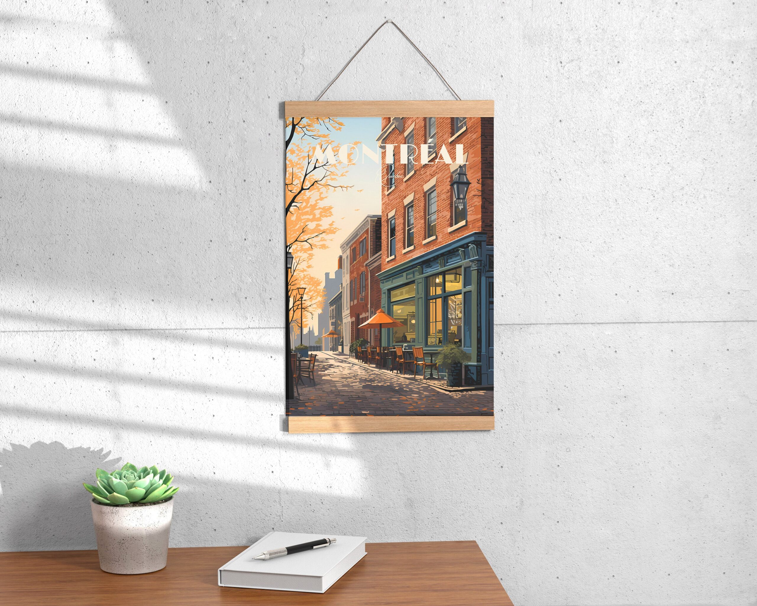 Print Montreal Quebec Plateau Mont-Royal Duluth Square Saint Louis Historic Street Restaurant Duplex Poster Print maple Leaf Fall Quebec