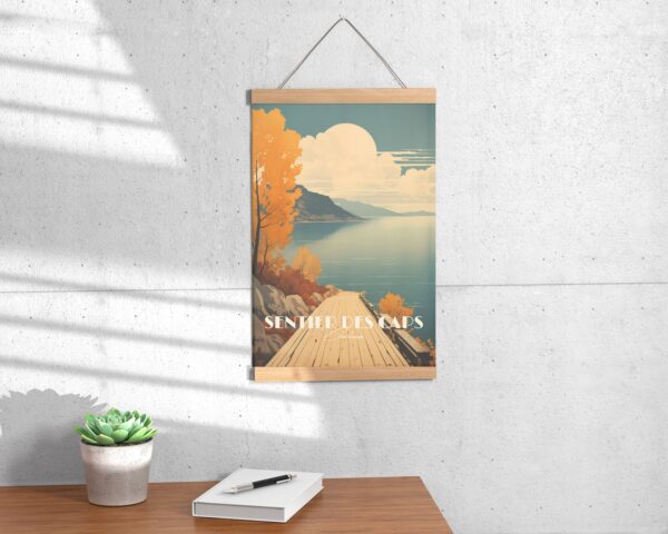 Print Sentier des Caps Charlevoix Québec Saint Laurent Hike Wood River Poster Canadian Scenic Beauty Print maple Leaf Fall