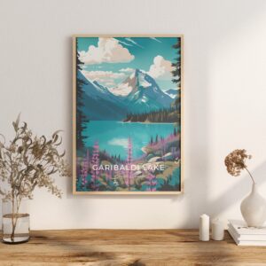 Print Garibaldi Lake Panorama Ridge Poster - British Columbia - Wall Decor Alpine Adventure Art Print Canada Hiking Camping Lake Trail