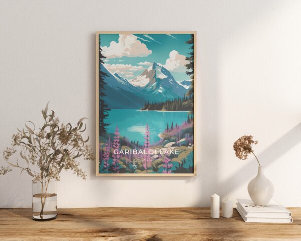 Print Garibaldi Lake Panorama Ridge Poster - British Columbia - Wall Decor Alpine Adventure Art Print Canada Hiking Camping Lake Trail