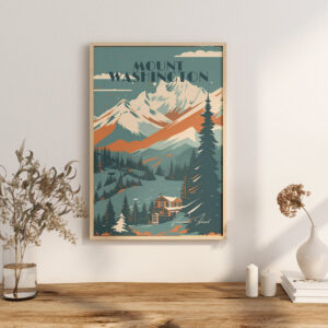 Print Mount Washington, BC Poster British Columbia Ski Winter Snow Poster Vancouver Island Poster mountain Hiking print