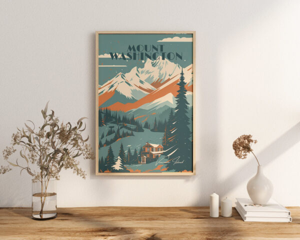 Print Mount Washington, BC Poster British Columbia Ski Winter Snow Poster Vancouver Island Poster mountain Hiking print