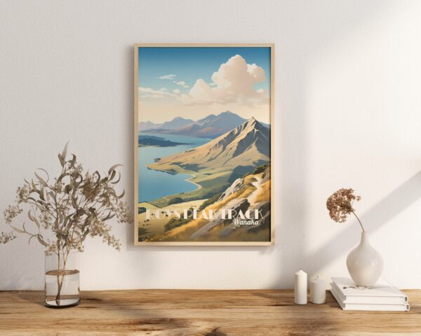 Poster Roys Peak Track print Otago New Zealand Travel Poster Scenic Mountain Views Art Print Wall Decor Adventure Gifts