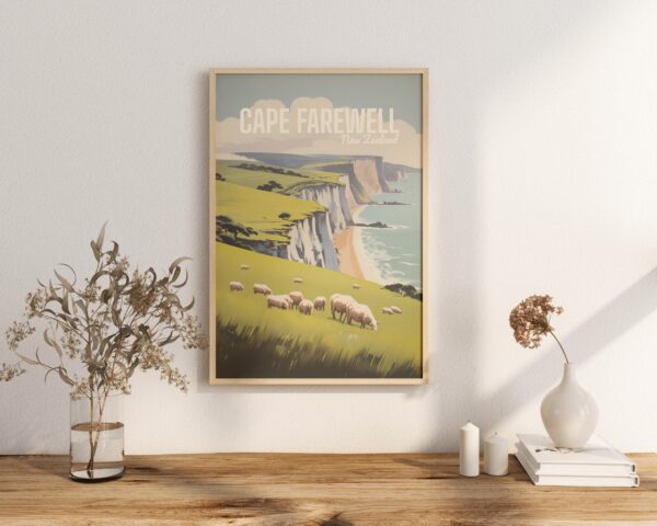 Poster Cape Farewell print South Island New Zealand Travel Poster Coastal Scenic Views Art Print NZ Wall Decor Nature Adventure Gifts