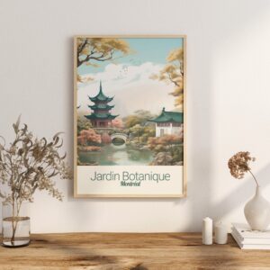 Poster Jardin Botanique print Montreal Quebec Travel Poster Scenic Nature Views Art Print Urban Wall Decor Adventure Gifts