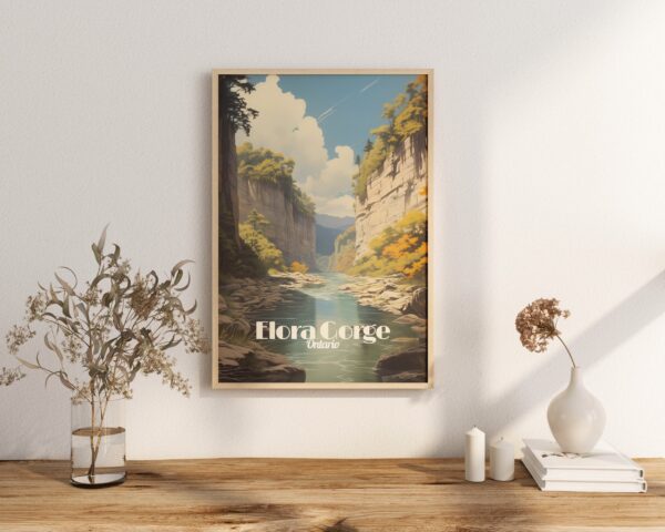 Poster Elora Gorge print Ontario Travel Poster Scenic Nature Art Print Wall Decor Adventure Home Decor Canada Gifts