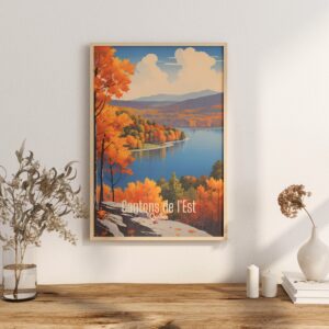 Poster Cantons-de-l'Est print Quebec Travel Poster Eastern Townships Scenic Art Print Nature Wall Decor Canada Gifts