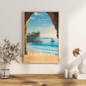 Poster Coromandel print Waikato New Zealand Travel Poster Scenic Coastal Views Art Print NZ Wall Decor Adventure Gifts