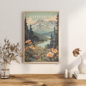 Poster Revelstoke print British Columbia Travel Poster Scenic Nature Views Art Print Wall Decor Adventure Gifts