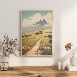 Poster Cradle Mountain print Tasmania Australia Travel Poster Scenic Nature Art Print Wall Decor Adventure Gifts