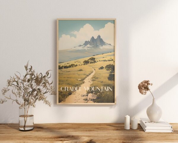 Poster Cradle Mountain print Tasmania Australia Travel Poster Scenic Nature Art Print Wall Decor Adventure Gifts