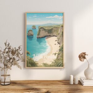 Poster Nusa Penida print Bali Indonesia Travel Poster Scenic Coastal Views Art Print Nature Wall Decor Adventure Gifts