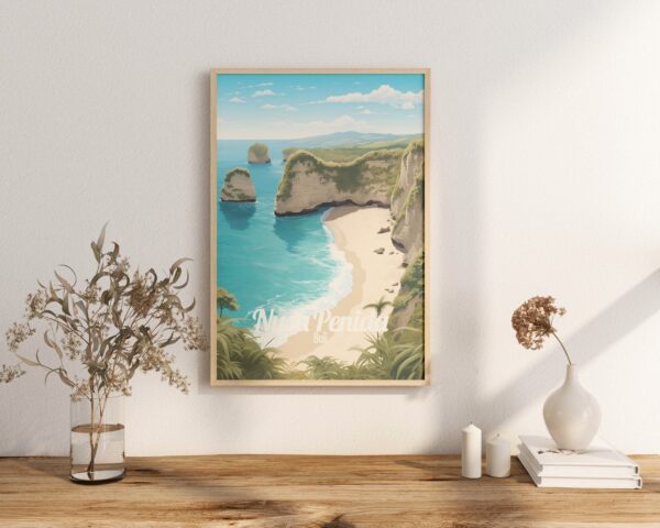 Poster Nusa Penida print Bali Indonesia Travel Poster Scenic Coastal Views Art Print Nature Wall Decor Adventure Gifts