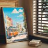 Poster Christchurch print Canterbury New Zealand Travel Poster City Skyline Art Print Urban NZ Wall Decor Adventure Home Gifts