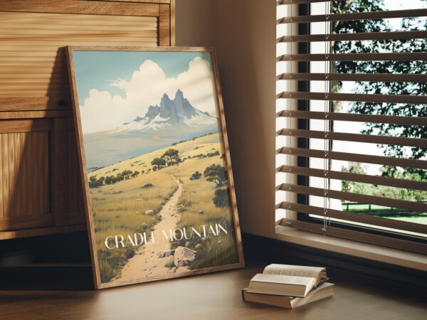 Poster Cradle Mountain print Tasmania Australia Travel Poster Scenic Nature Art Print Wall Decor Adventure Gifts