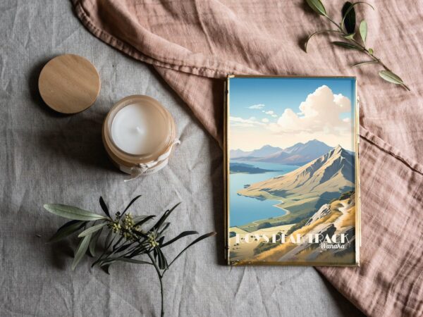 Poster Roys Peak Track print Otago New Zealand Travel Poster Scenic Mountain Views Art Print Wall Decor Adventure Gifts