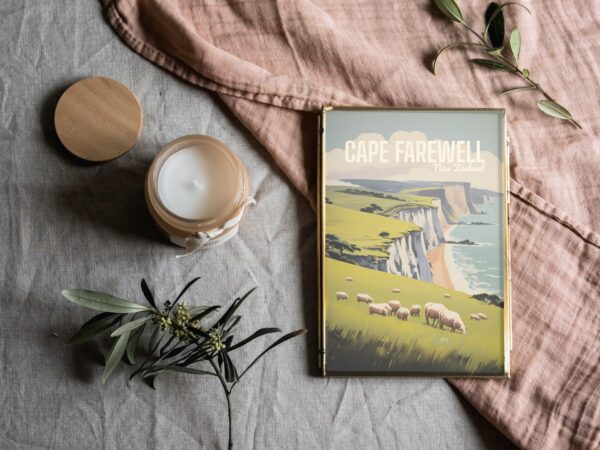 Poster Cape Farewell print South Island New Zealand Travel Poster Coastal Scenic Views Art Print NZ Wall Decor Nature Adventure Gifts