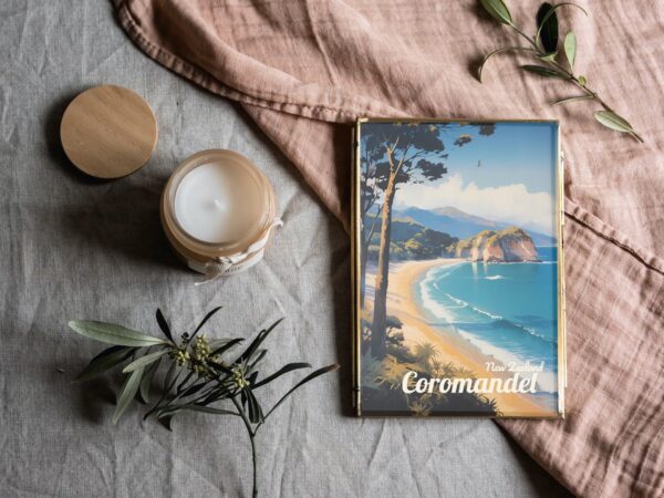 Poster Coromandel print Waikato New Zealand Travel Poster Coastal Scenic Views Art Print NZ Wall Decor Nature Adventure Gifts