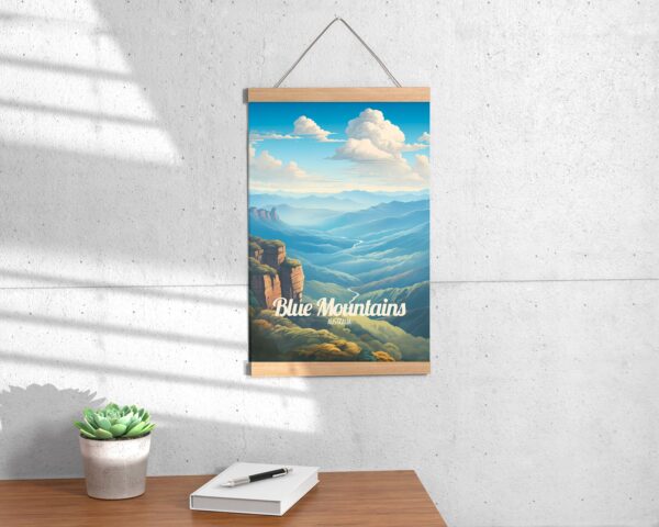 Poster Blue Mountains print New South Wales Australia Travel Poster Scenic Sydney Art Print Nature Wall Decor Adventure Gifts