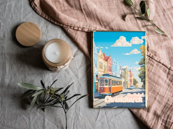 Poster Christchurch print Canterbury New Zealand Travel Poster City Skyline Art Print Urban NZ Wall Decor Adventure Home Gifts