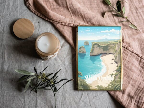 Poster Nusa Penida print Bali Indonesia Travel Poster Scenic Coastal Views Art Print Nature Wall Decor Adventure Gifts