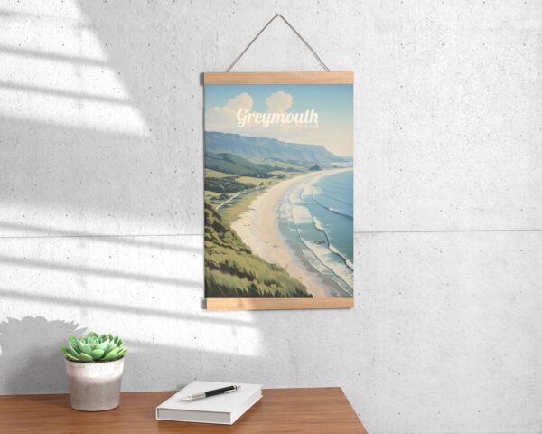 Poster Greymouth print West Coast New Zealand Travel Poster Scenic Coastal Art Print NZ Wall Decor Nature Adventure Gifts